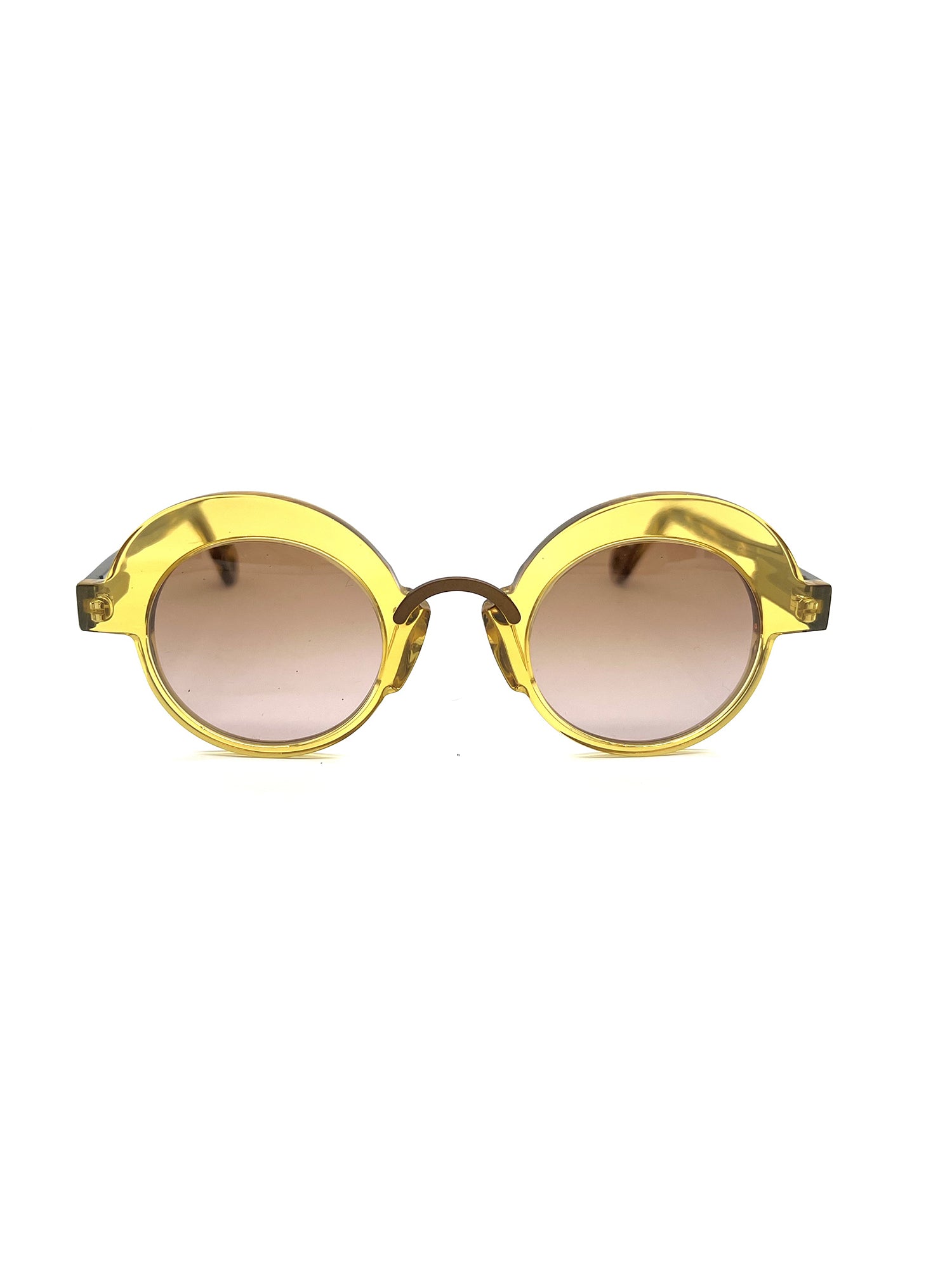 Bold Round Sunglasses with Vibrant Yellow and Orange Hues