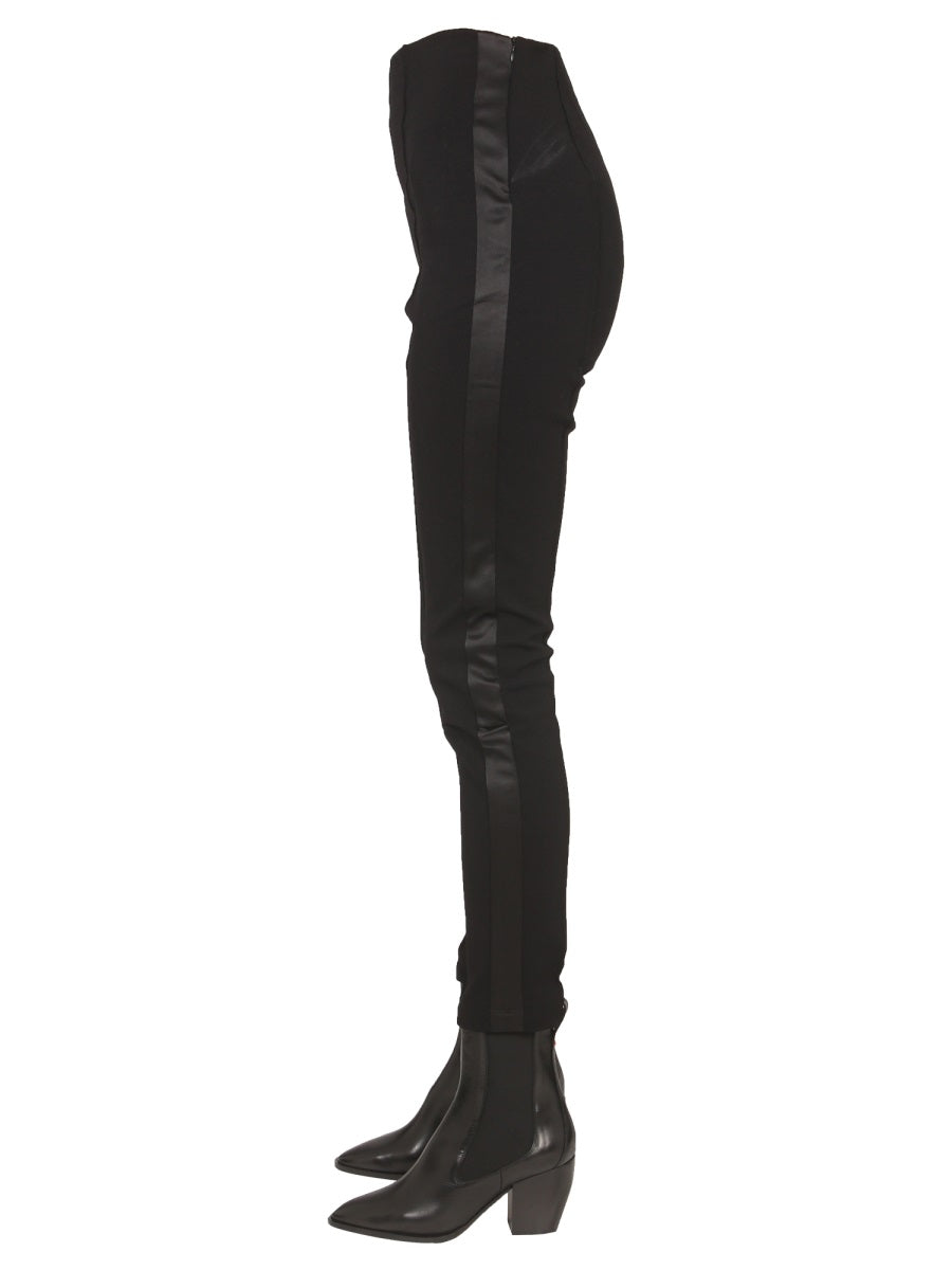 Satin-Finish Nylon Pants with Side Zipper Closure