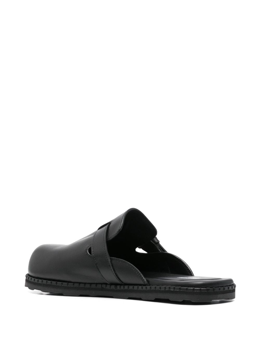 Smooth-Upper Black Sandals
