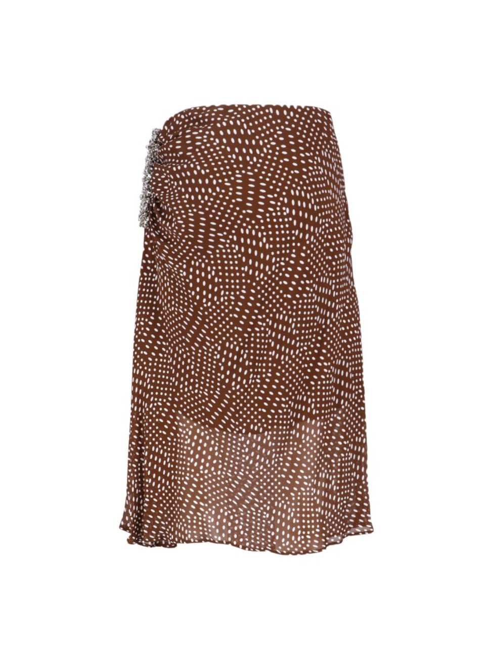 Midi Skirt With Irregular Polka Dot Print