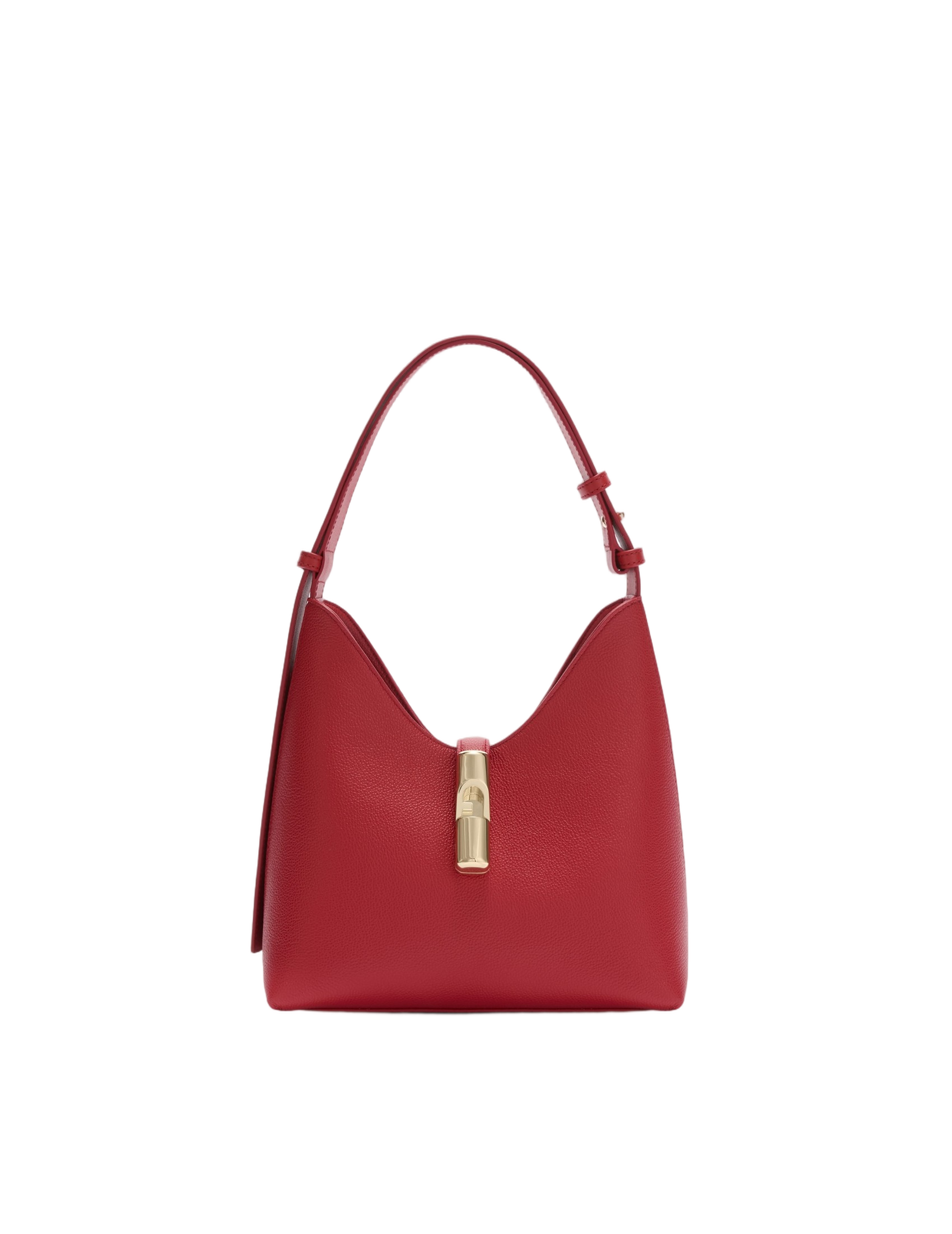 Red Leather Hobo Goccia S Bag