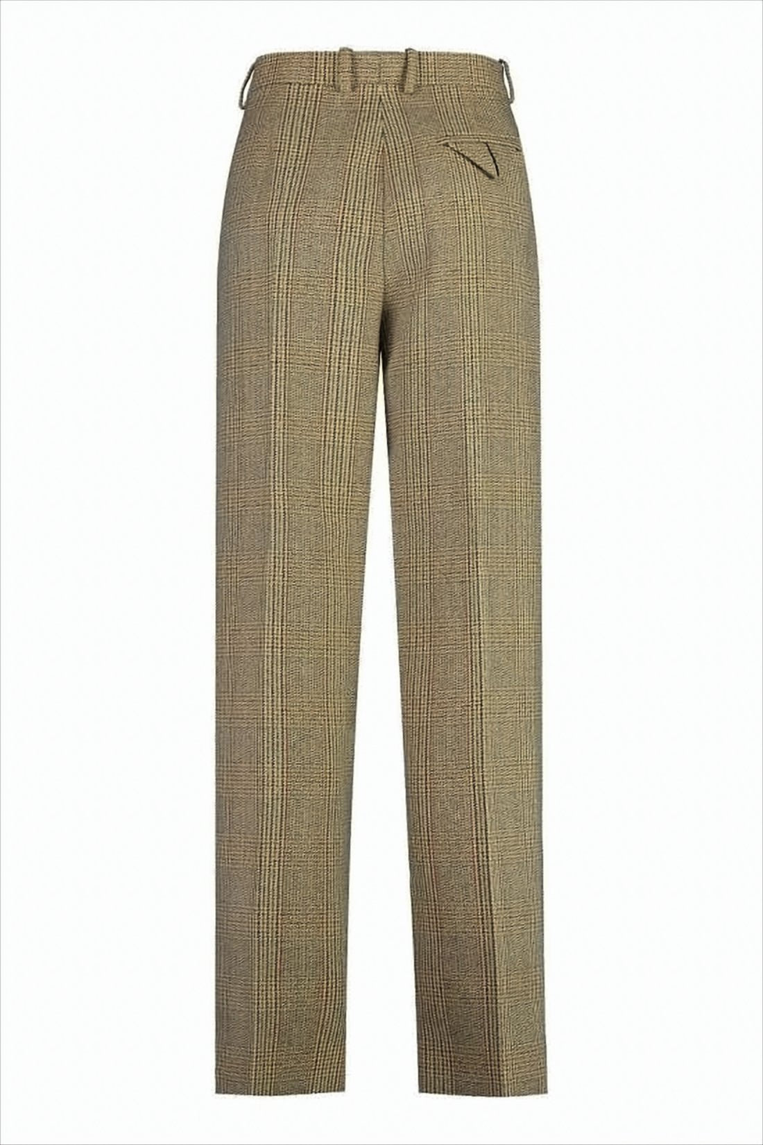 Tailored Plaid Straight-Leg Trousers