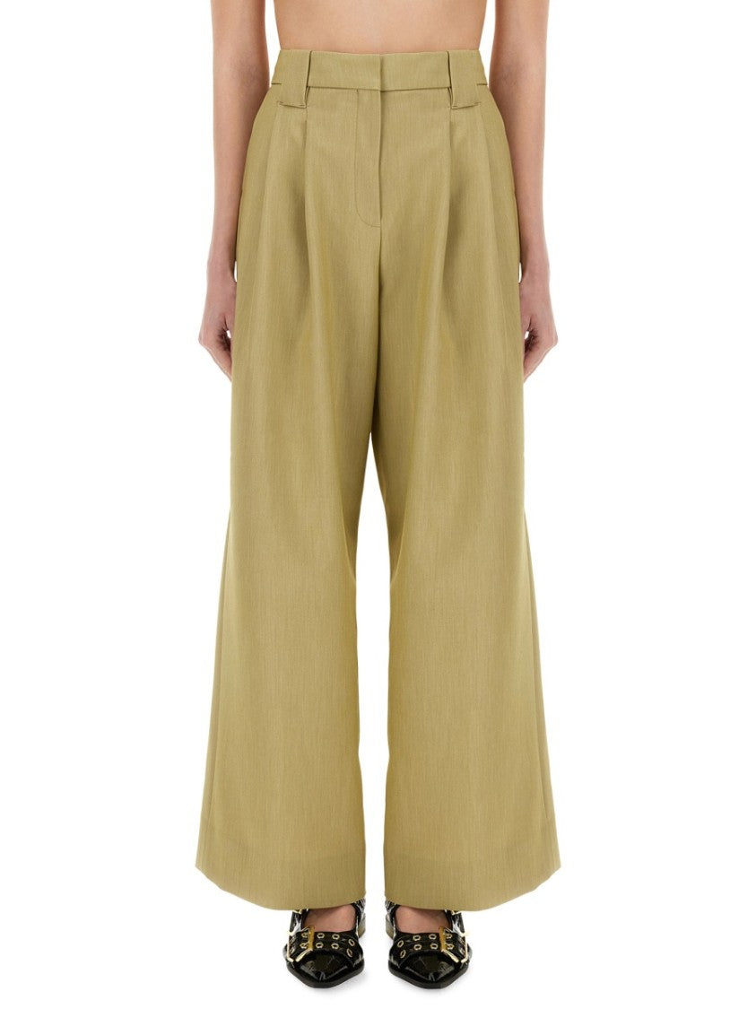 Mid-Waist Wide-Leg Suit Pants
