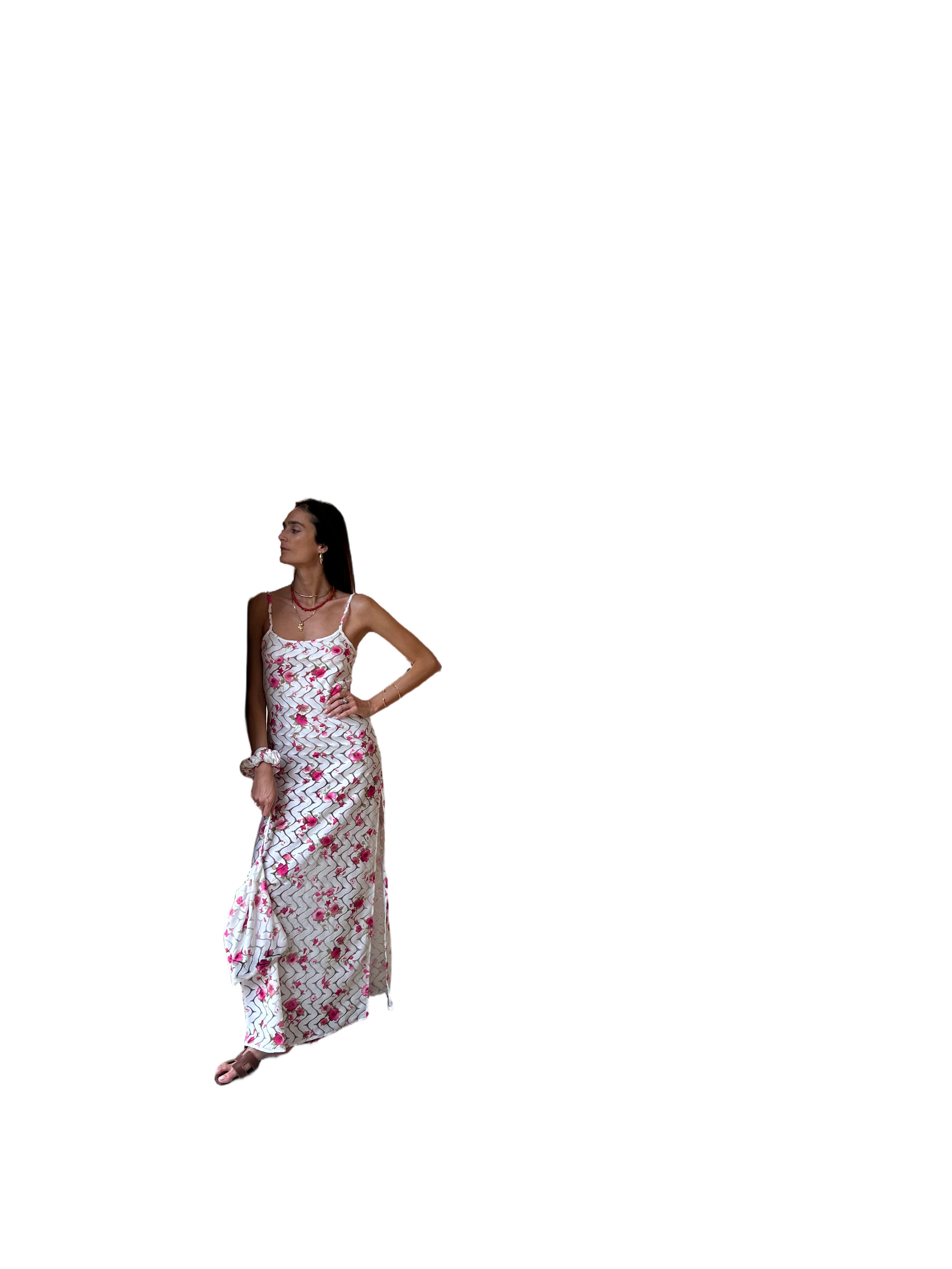 Flowing Maxi Dress With Floral Pattern