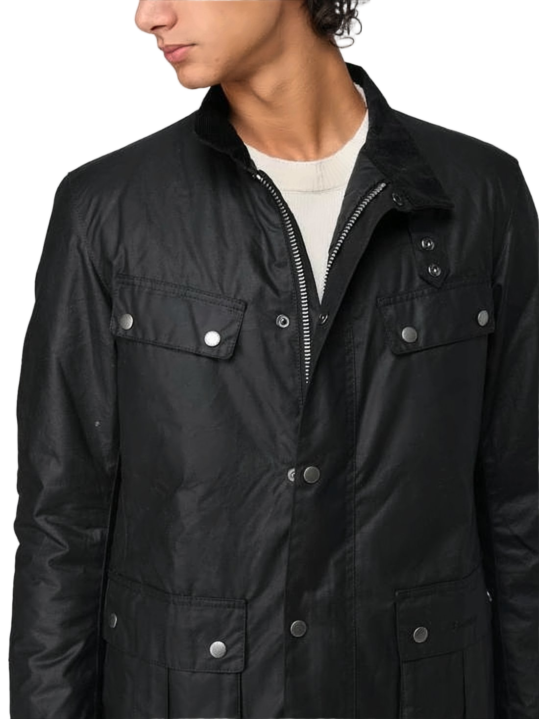 Classic Black Barbour Leather Jacket