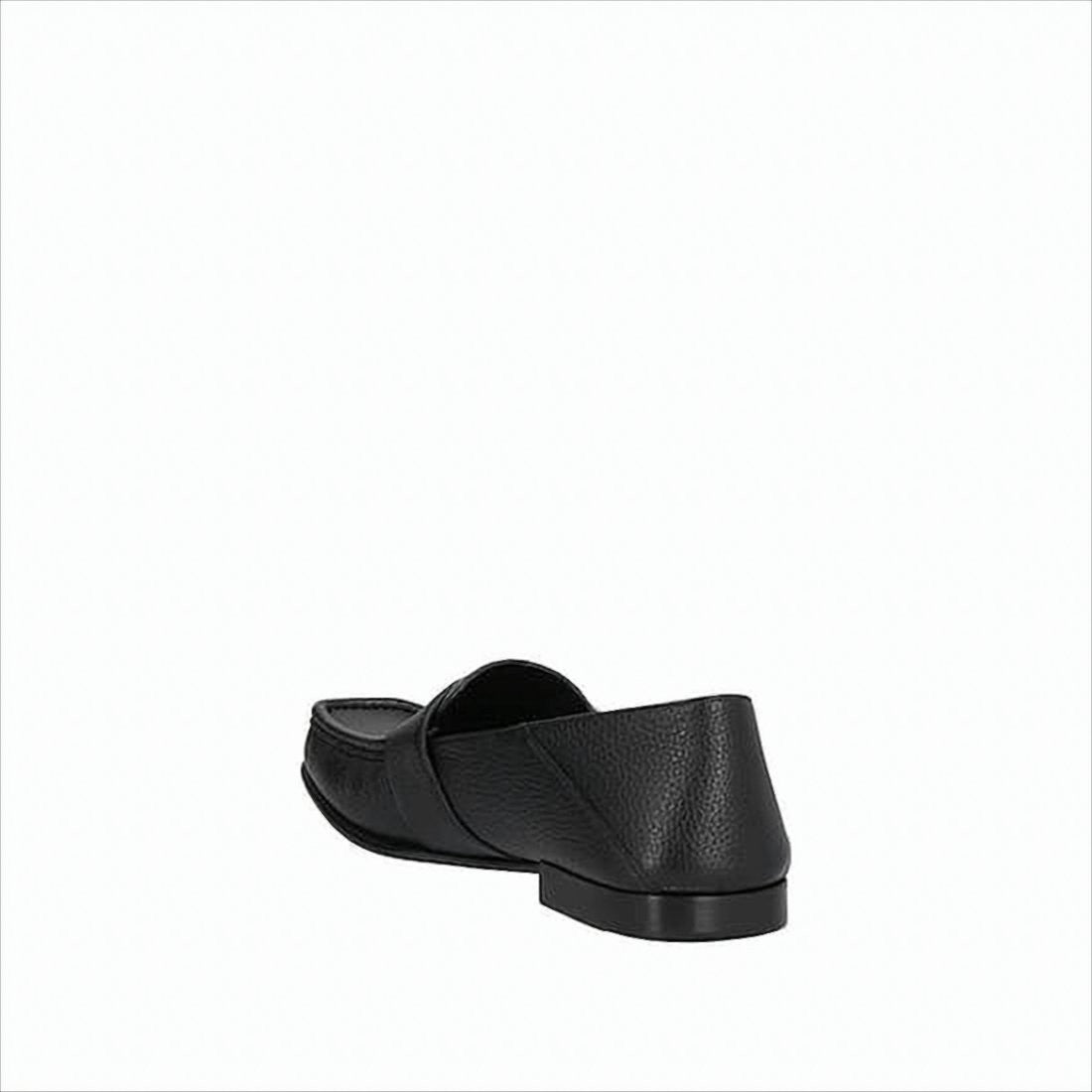 Refined Deer Leather Loafers with Metal Logo Detail