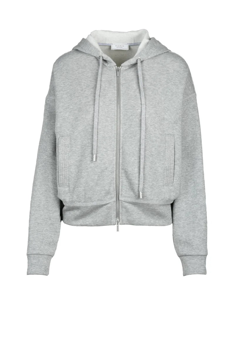 Cotton Blend Sweatshirt - Grey