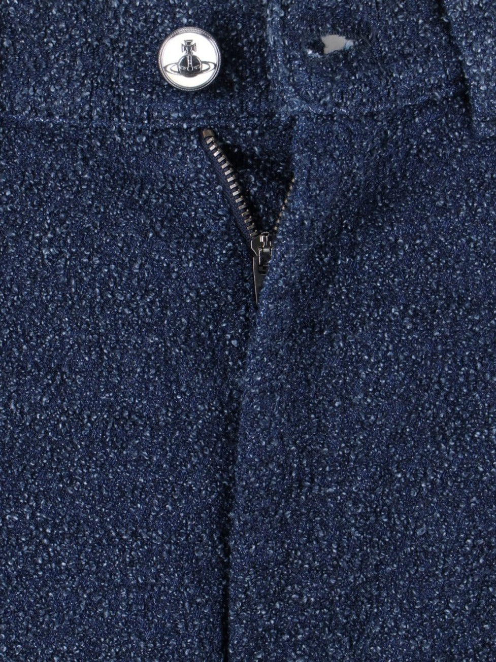 Straight-Leg Trousers With Textured Fabric