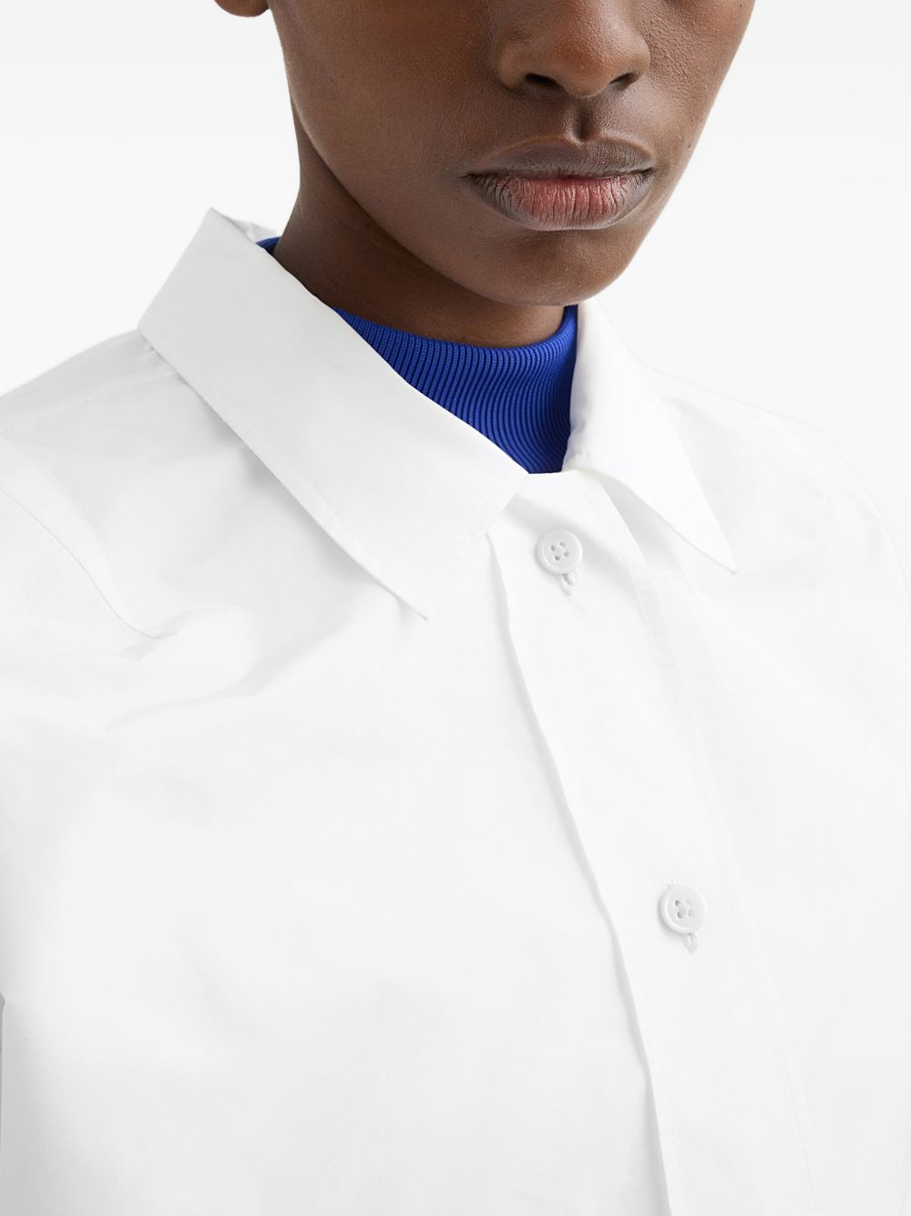 Cropped Shirt with Classic Collar