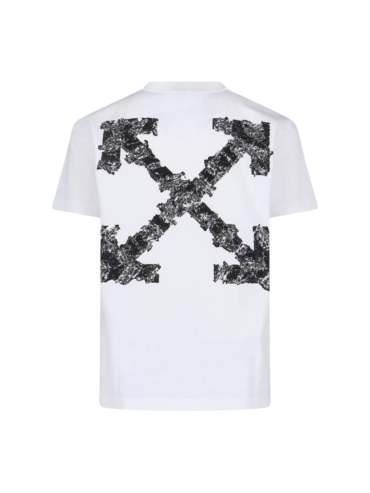 Graphic Crew Neck T-Shirt With Distressed Arrow Design