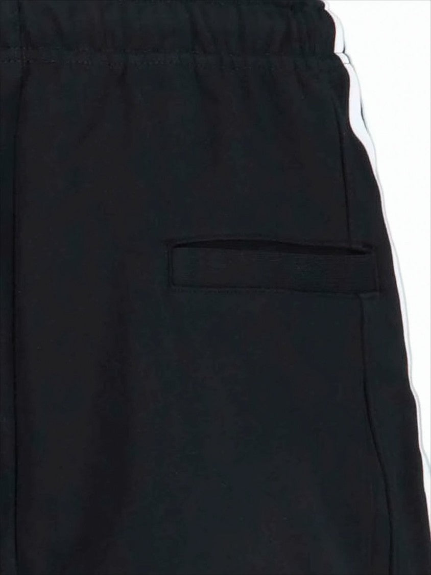 Minimalist Black Shorts with Vertical Stripe Detail