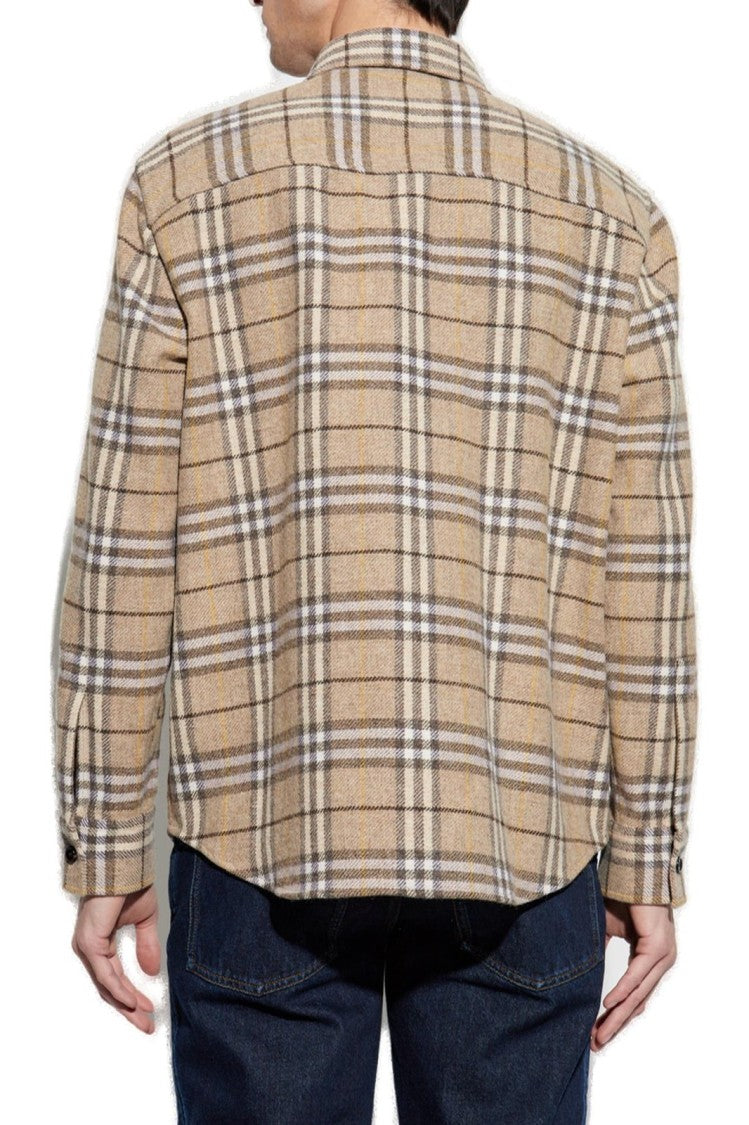 Plaid Wool Shirt With Button-Down Front