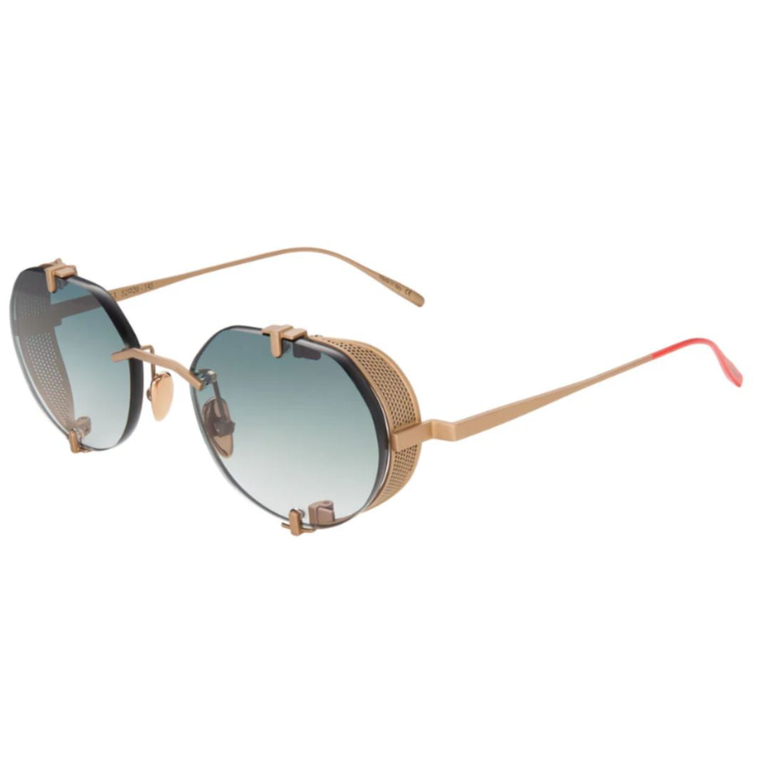 Uttar Ut-3 Geometric Titanium Sunglasses with Gradient Blue Tint