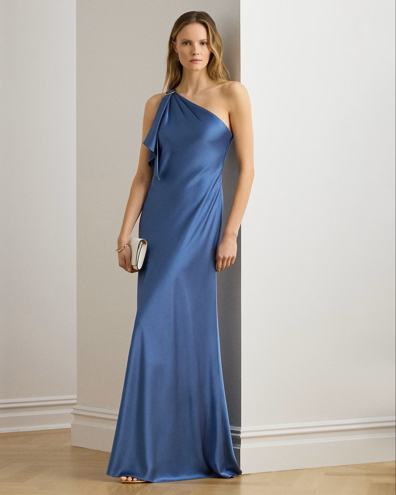 Blue Elzira Recycled Sleeveless Evening Gown