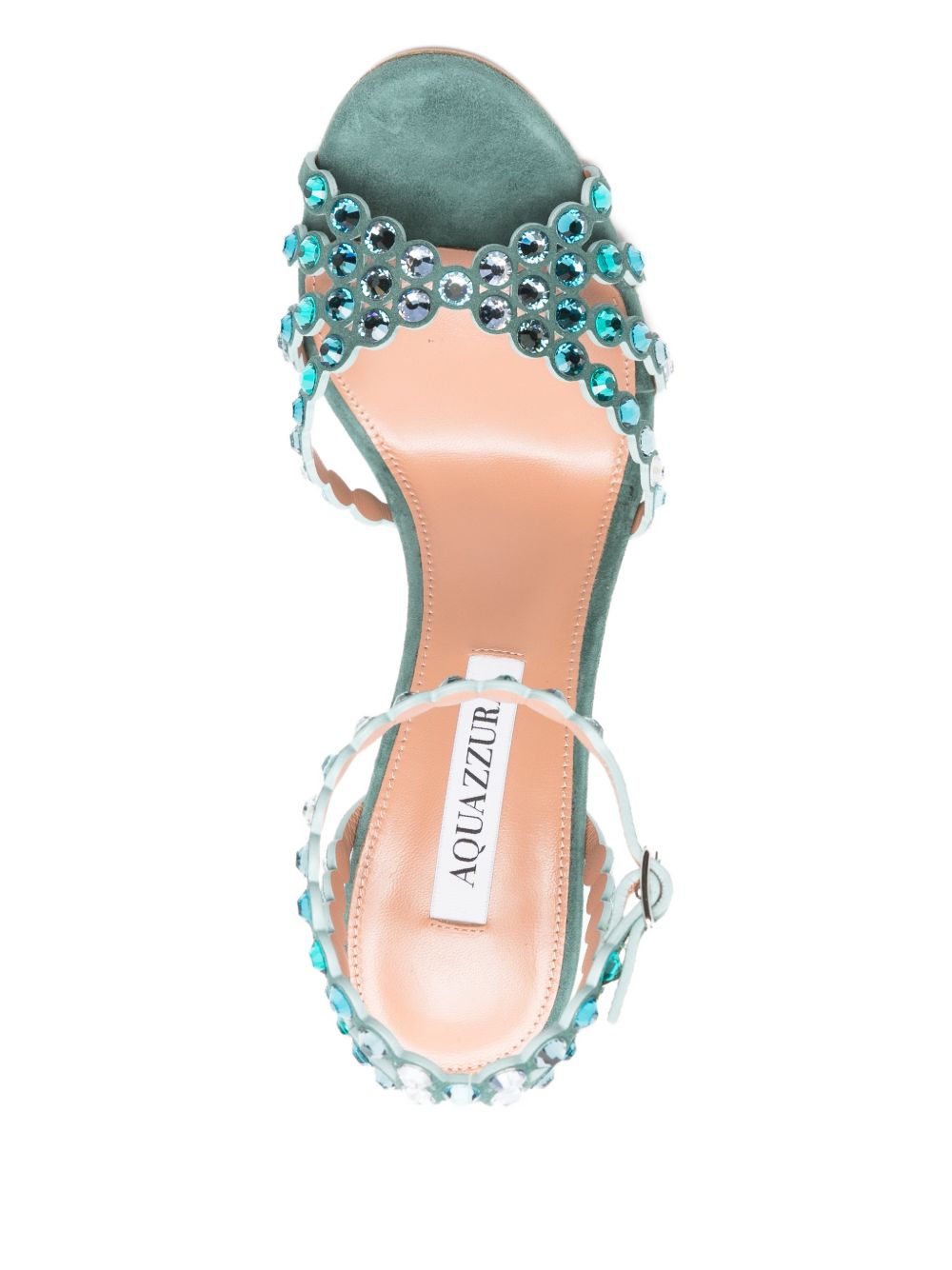 High-Heeled Sandals With Reflective Embellishments