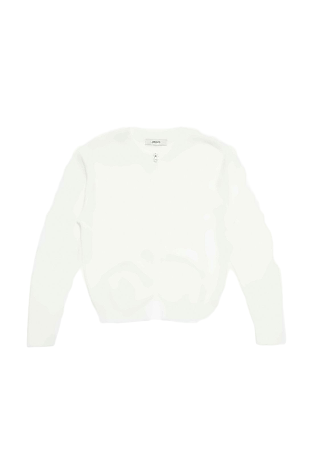 Cropped Cardigan with Front Zipper