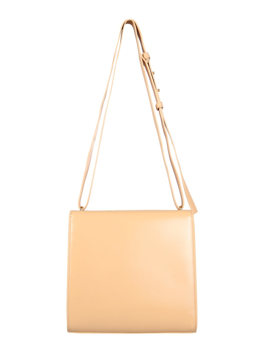 Sleek Leather Clip Bag with Removable Strap