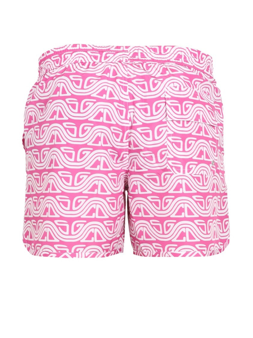 Waved Print Swim Shorts