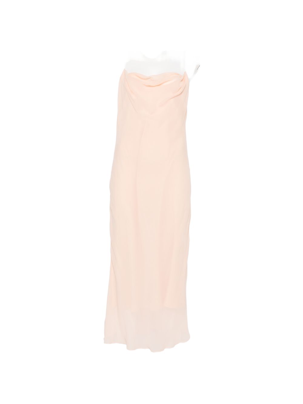 Pink Backless Cowl Neck Layered Dress