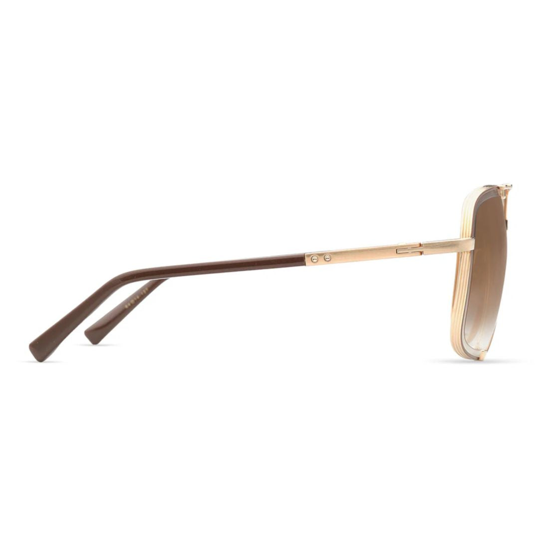 Mach-Five Bold Oversized Square Sunglasses with Metallic Gold Finish