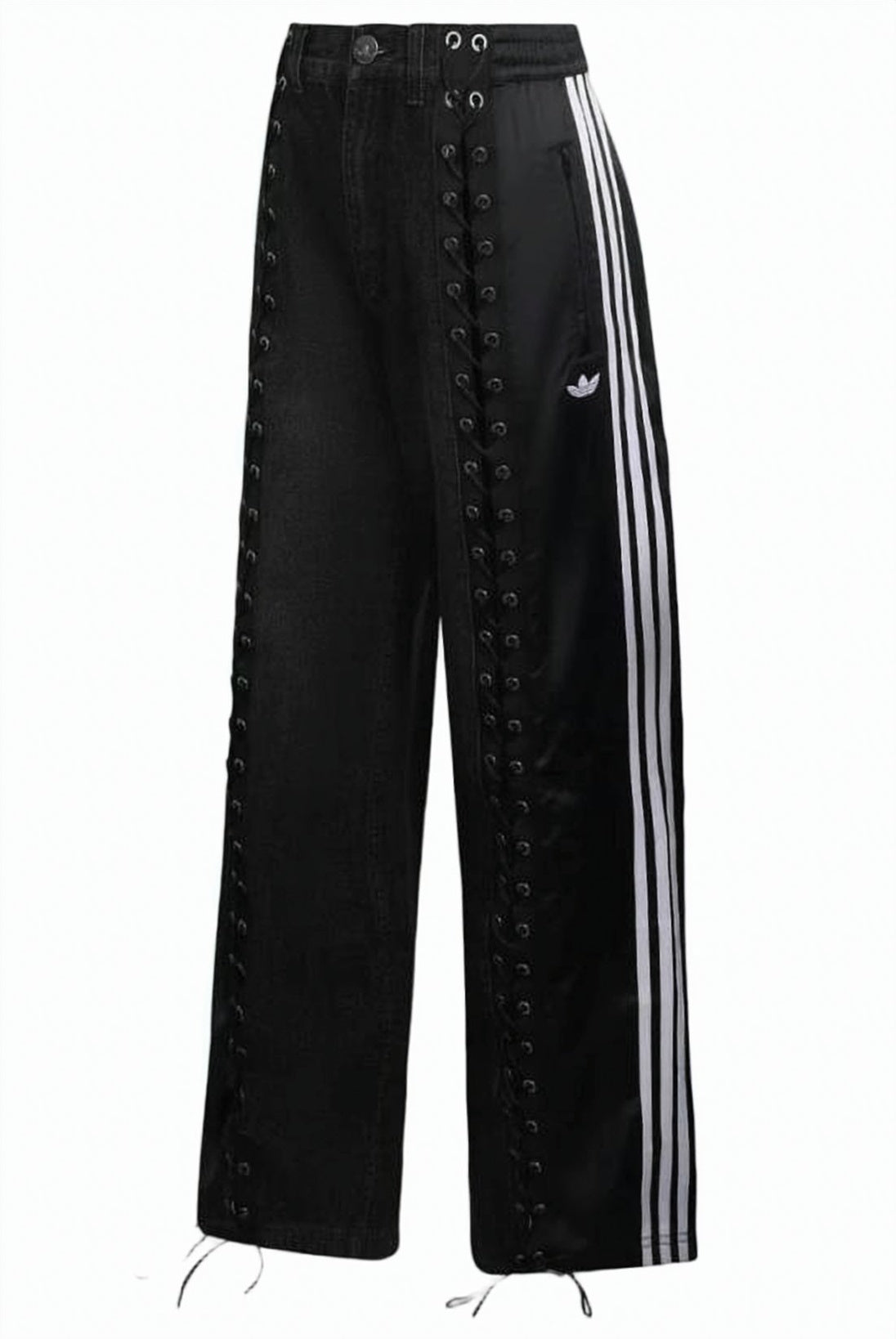 Wide-Leg Jogger Pants with Multi-Texture Design