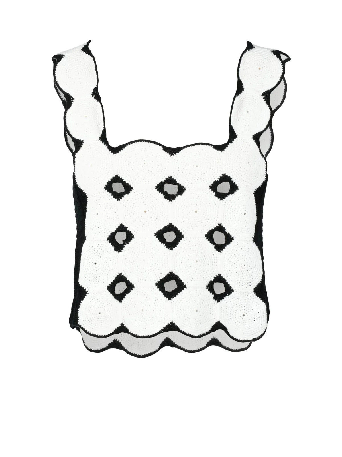 White/Black Crochet Top