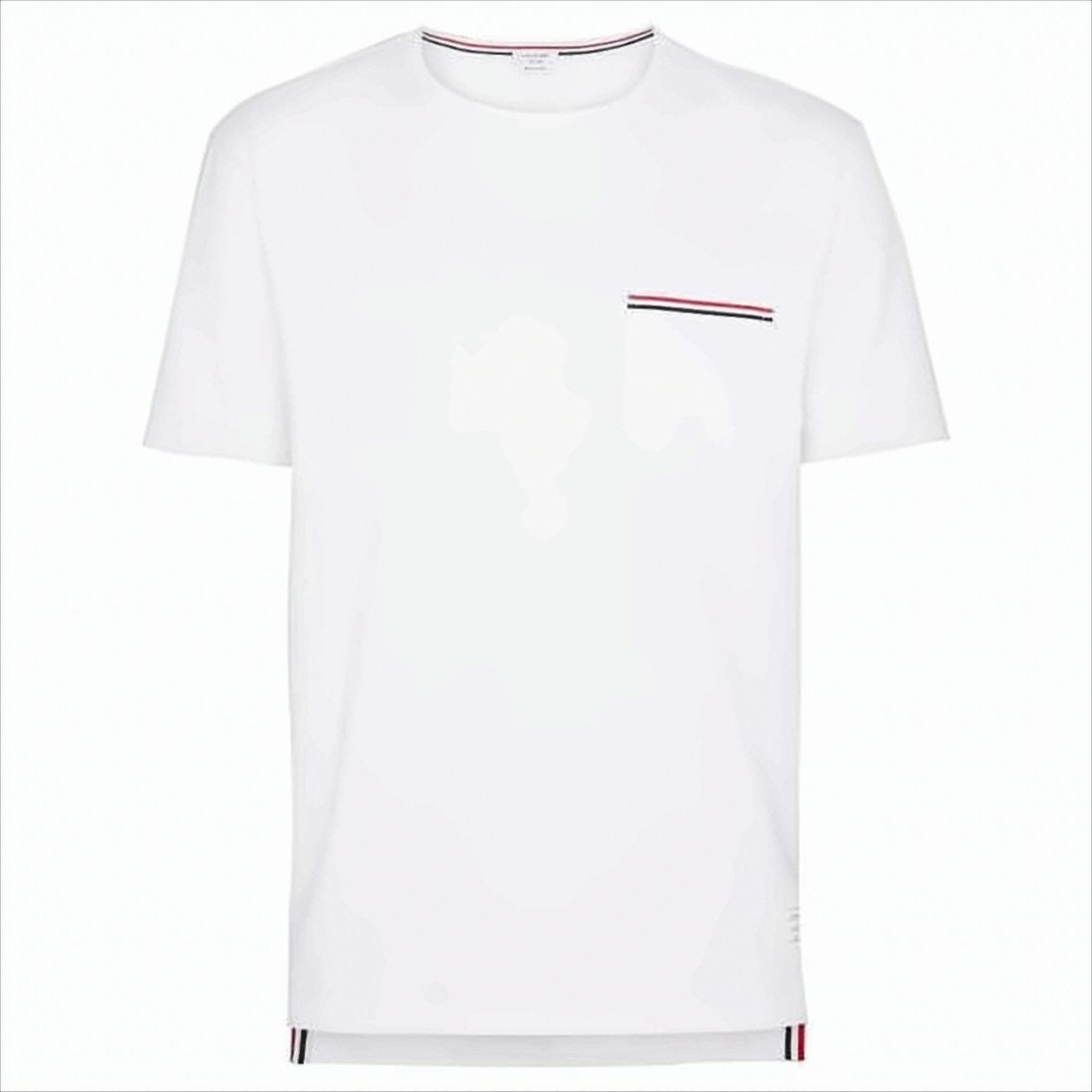 Short-Sleeved T-Shirt with Striped Pocket Detail