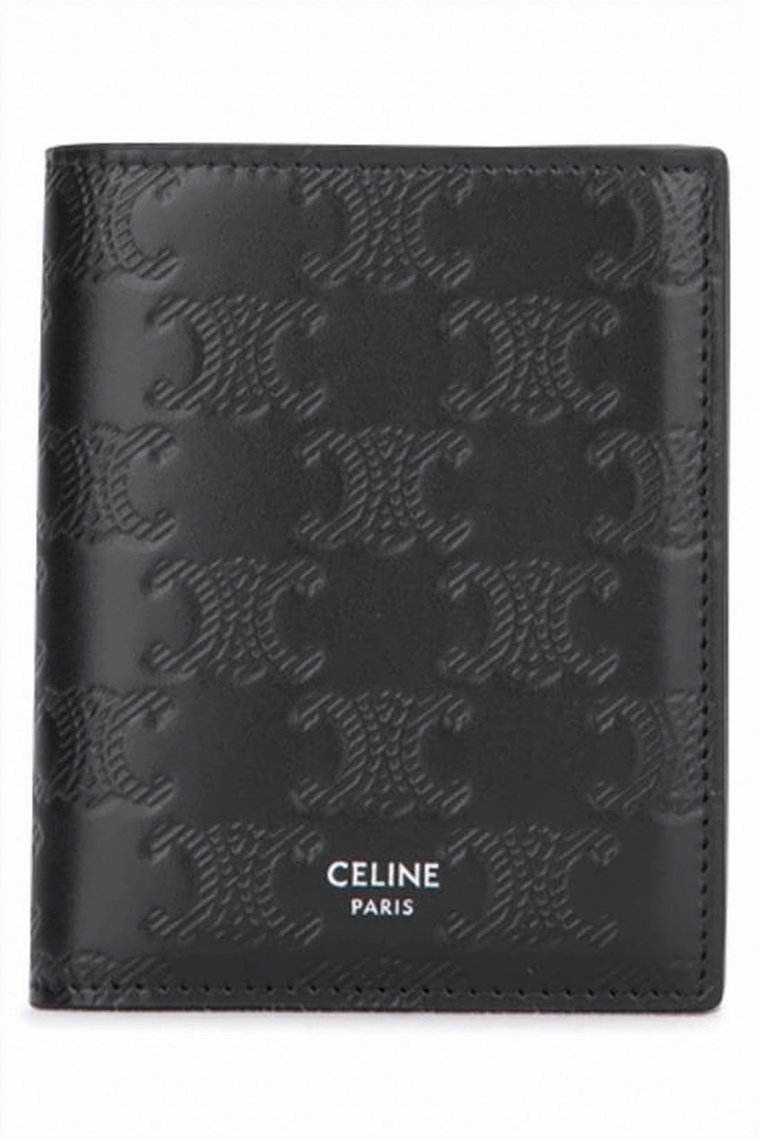 Bifold Wallet With Embossed Pattern And Zippered Compartment