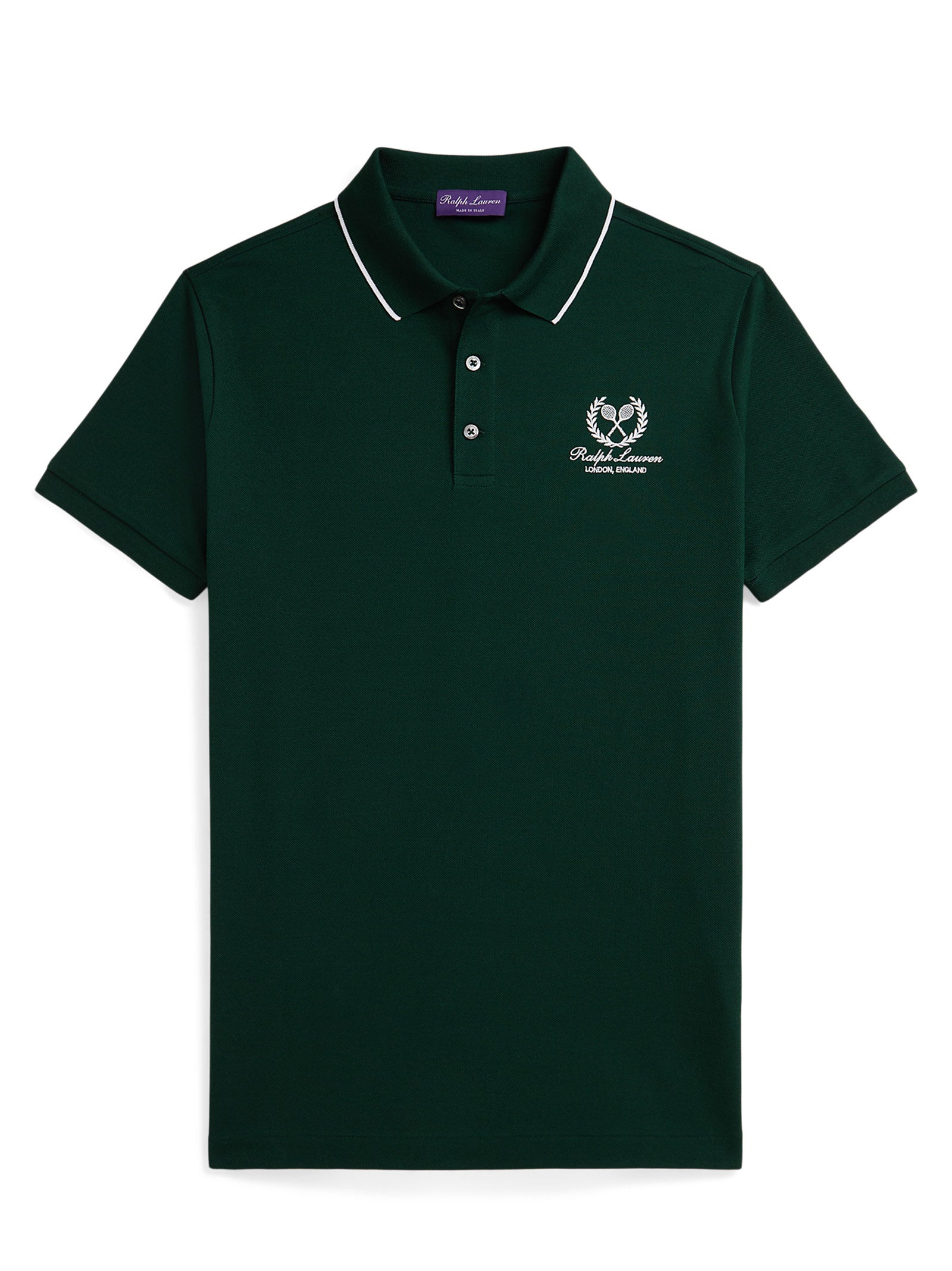 Short-Sleeved Polo Shirt In Deep Green