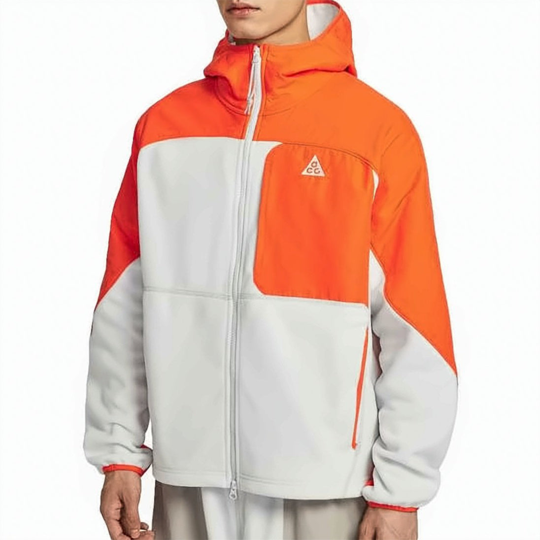 Bold Color-Block Casual Jacket with Zipper Closure