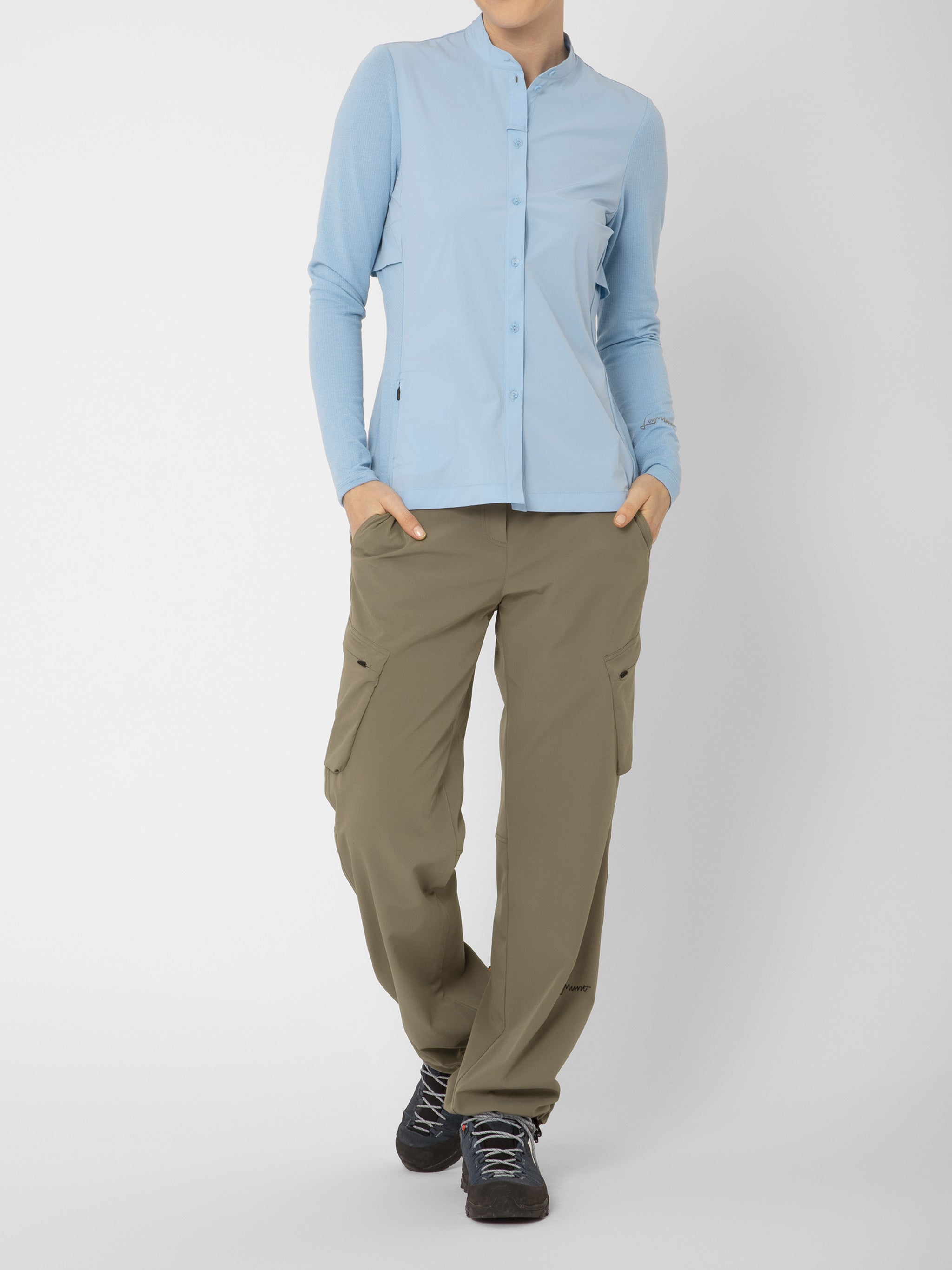 Brown Serena Travel High-Waist Straight Pants