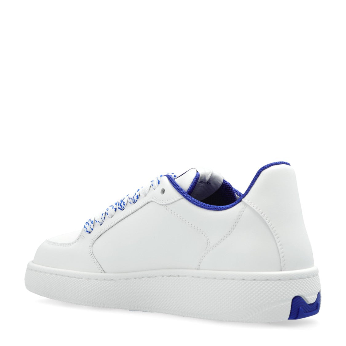 White Calf Leather Sneakers With Textured Tpu Sole