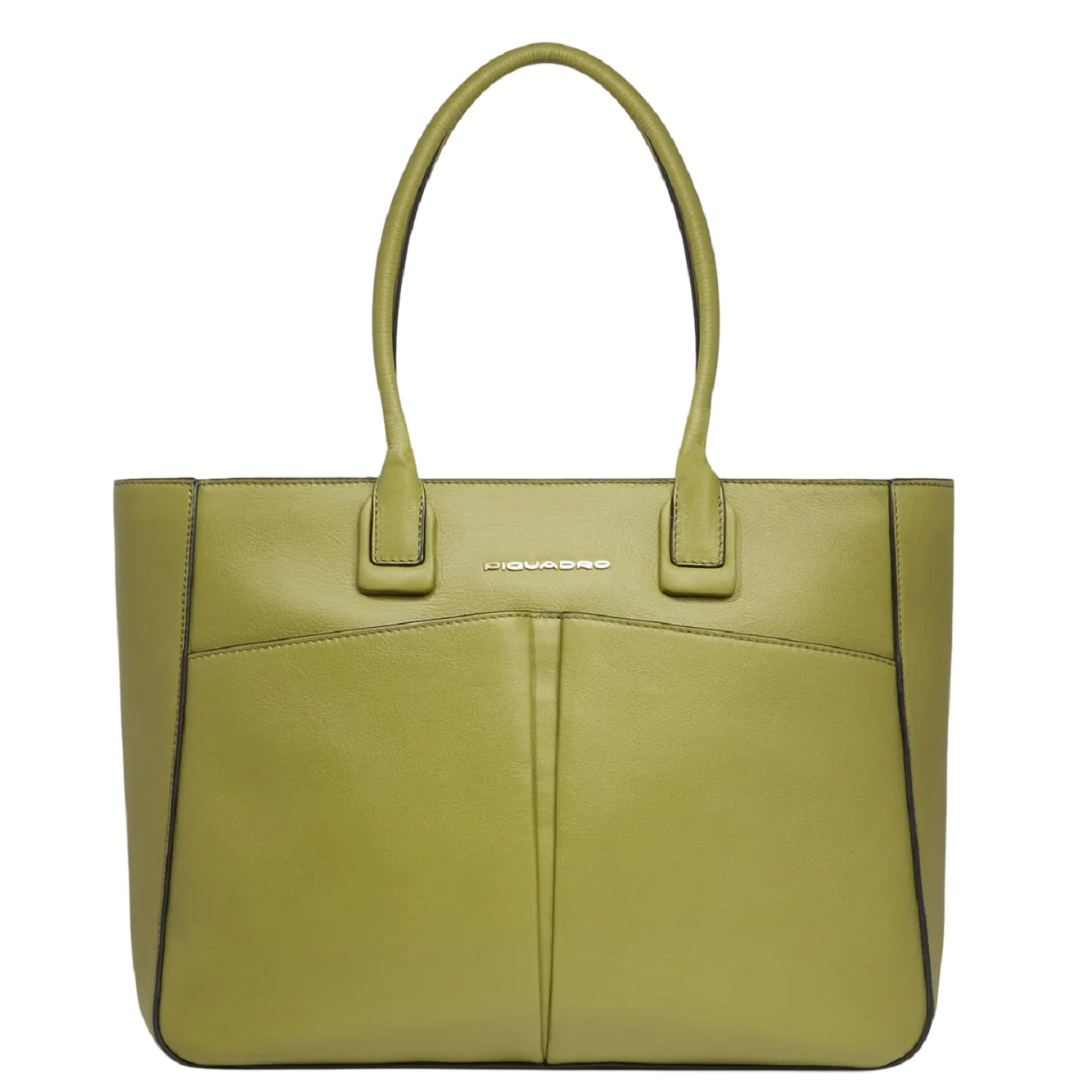 Structured Green Leather Shoulder Bag