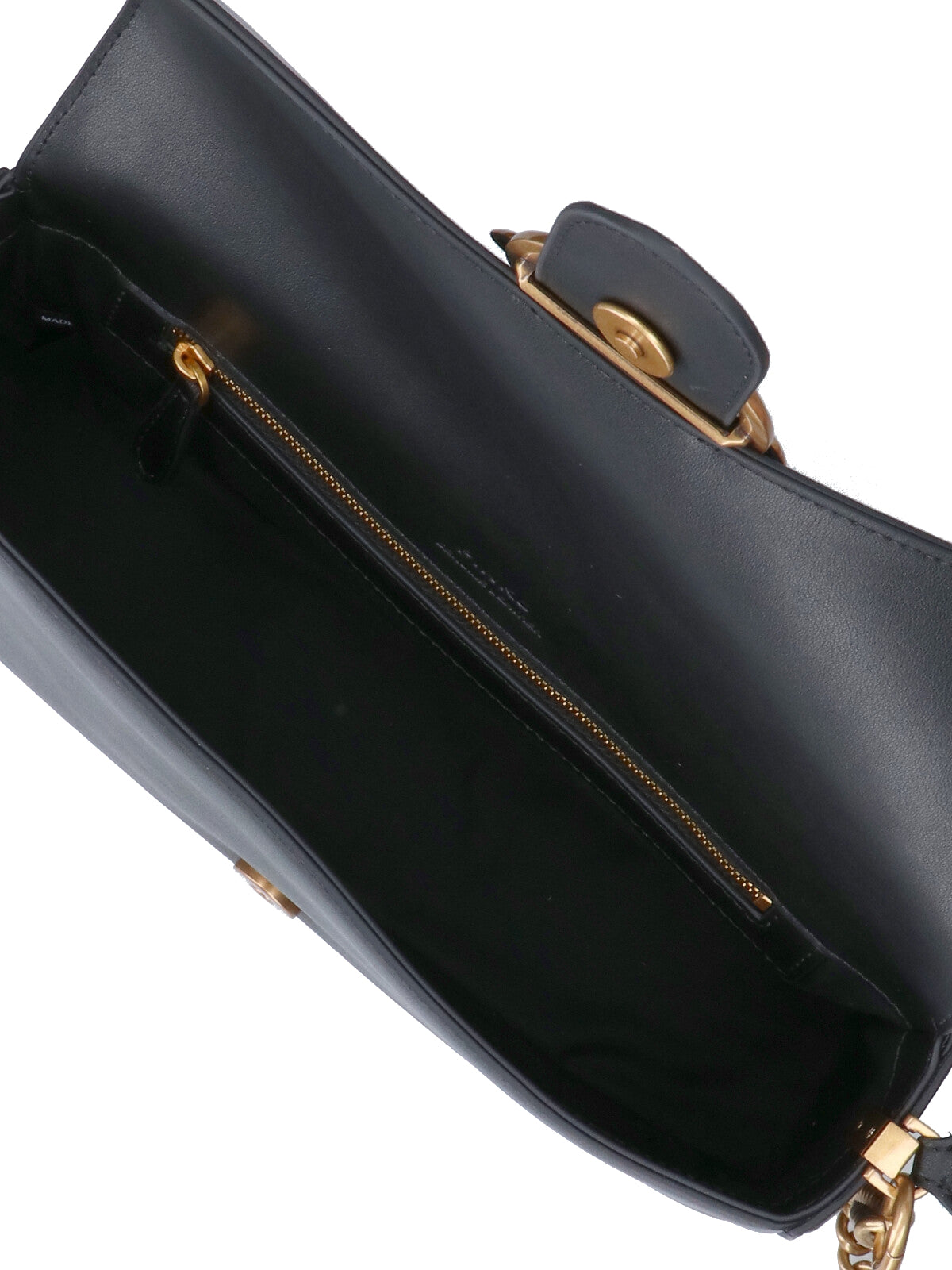 Rectangular Structured Black Bag With Detachable Shoulder Strap