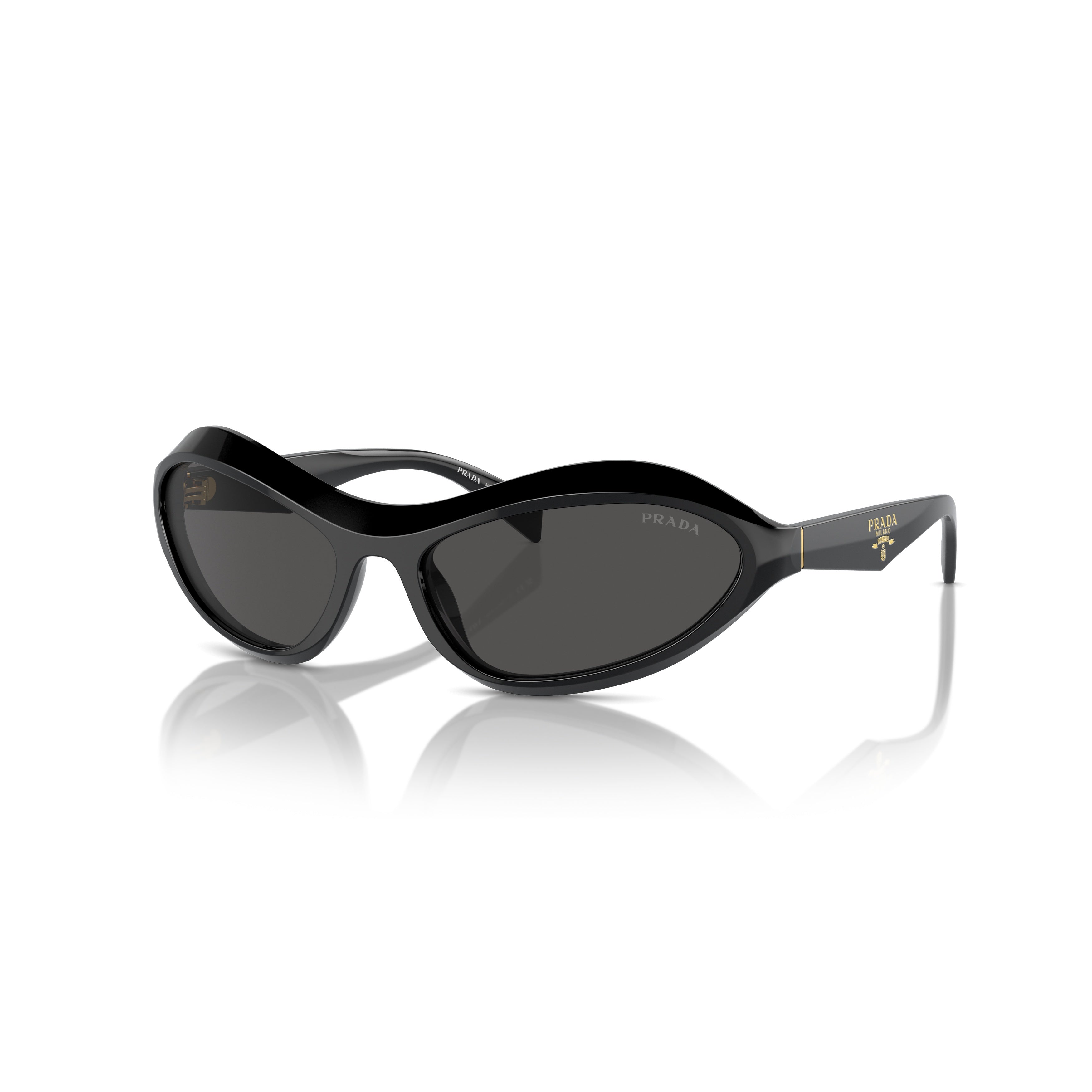 0pr A20s Oval-Shape Black Acetate Sunglasses