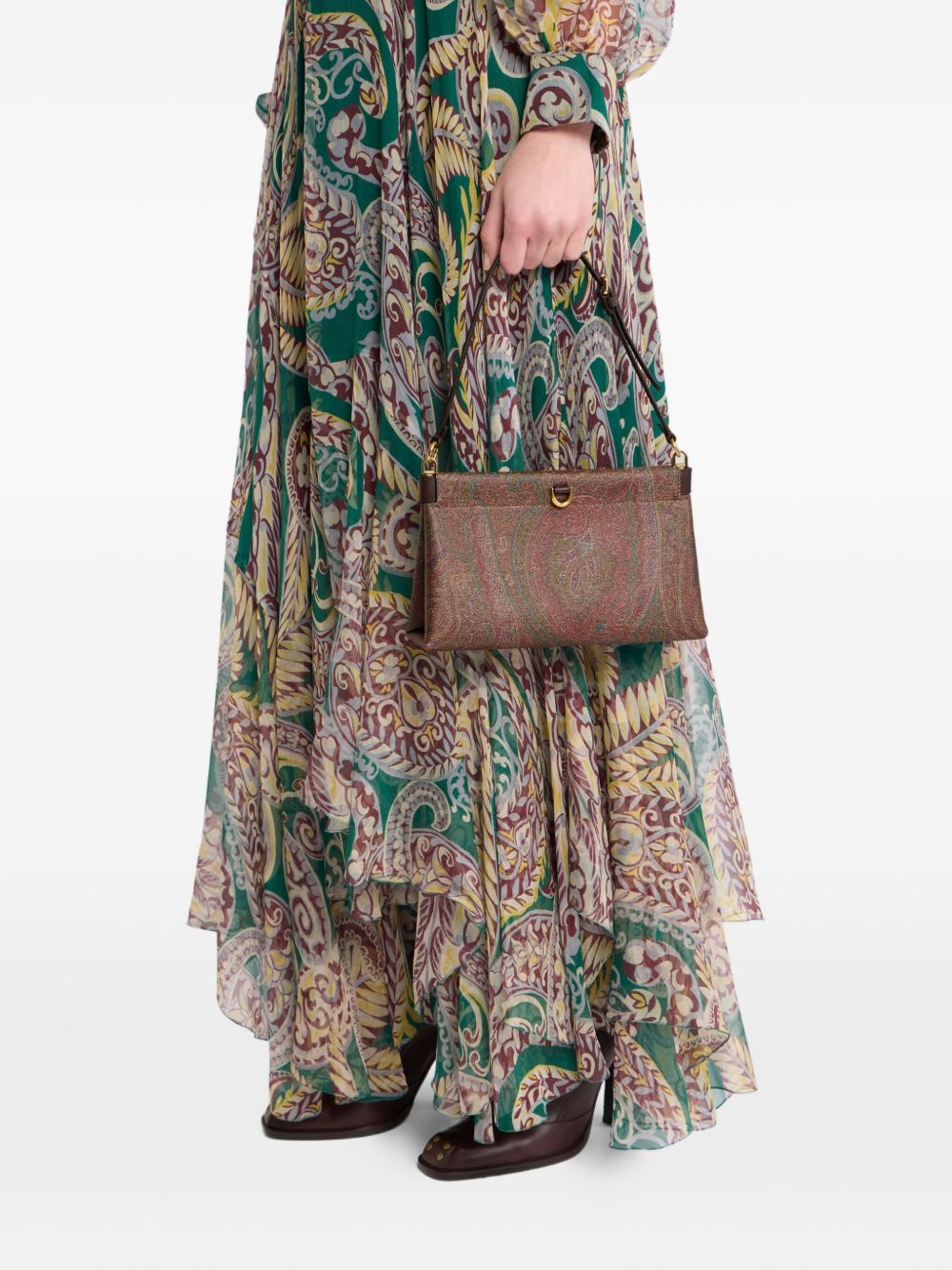 Rectangular Paisley Jacquard Clutch