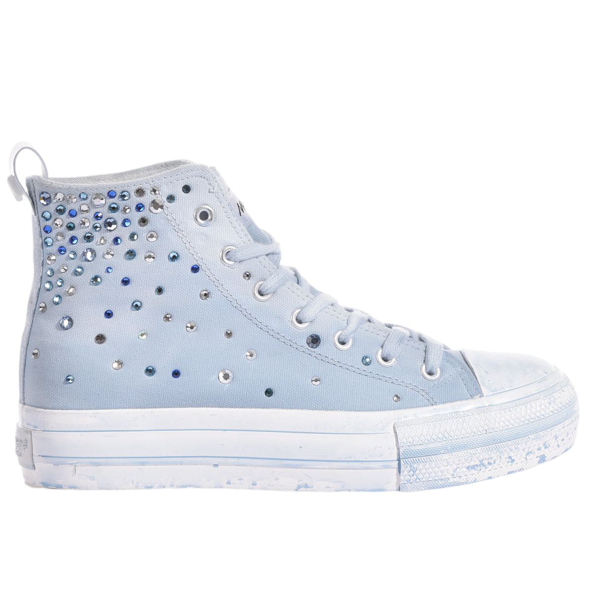 High-Top Sneakers with Customized Swarovski Embellishments