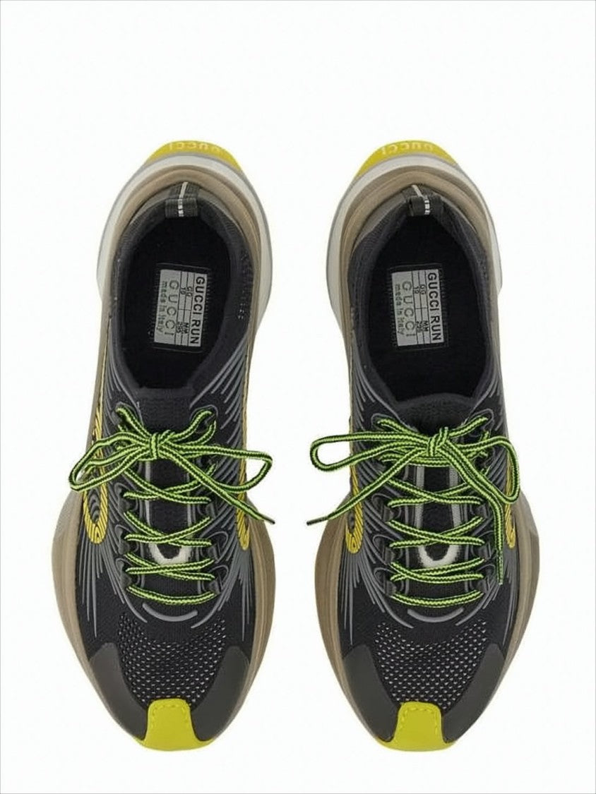 Dynamic Black Sneakers with Yellow
