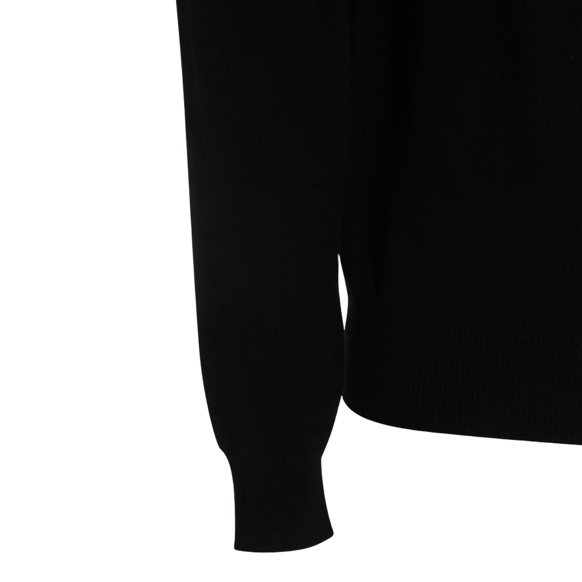 Fine-Knit Black Turtleneck Sweater with Ribbed Detailing