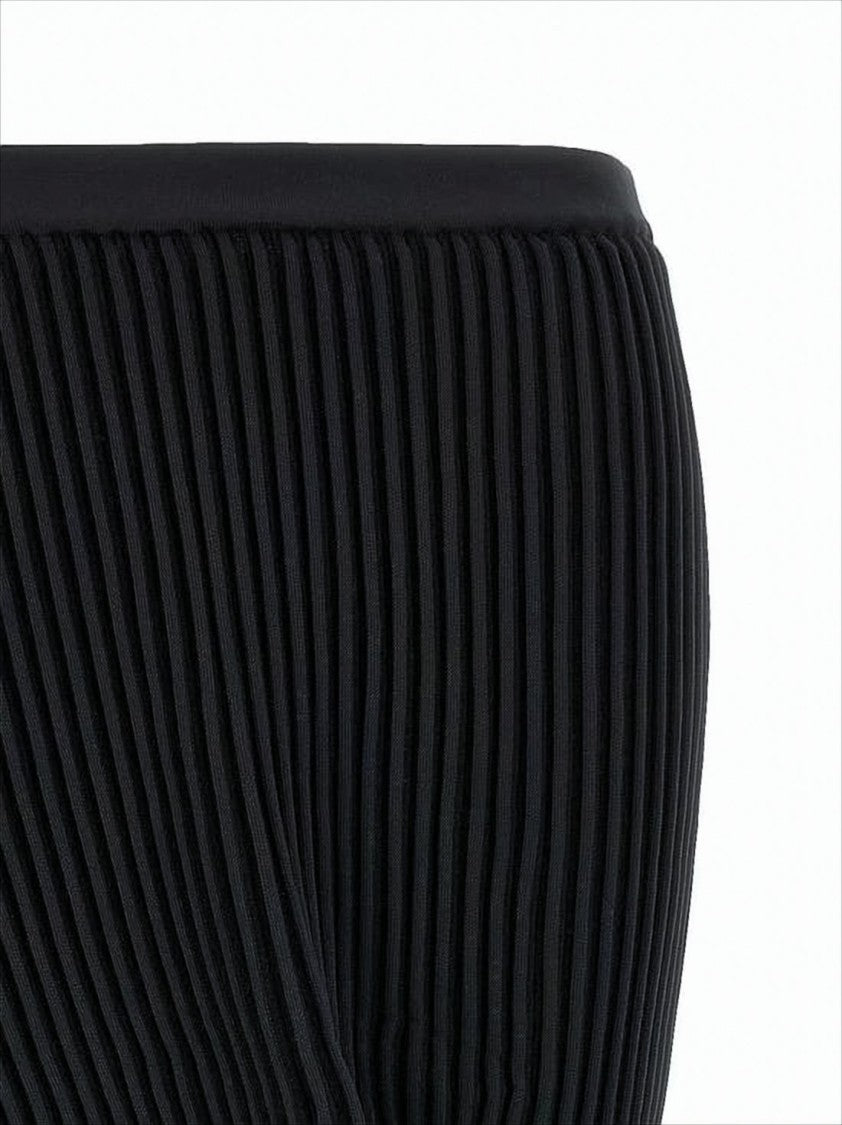 Pleated Midi Skirt with Textured Design