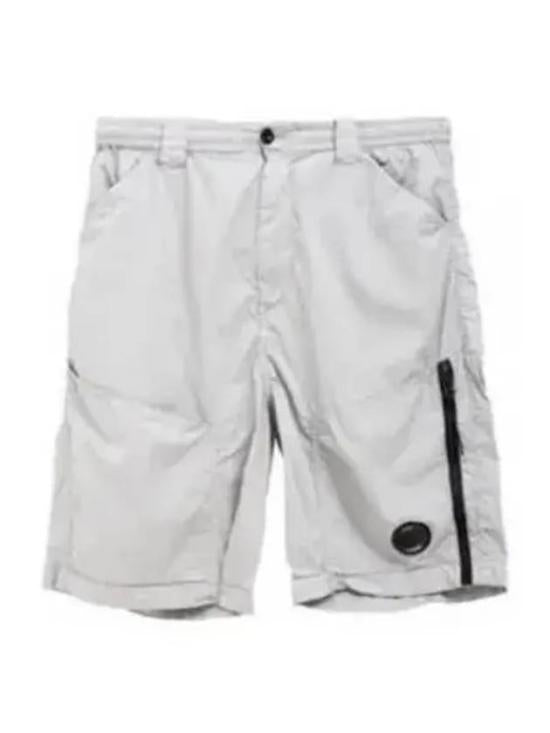 Minimalist Neutral Shorts With Zippered Pocket And Accent Patch