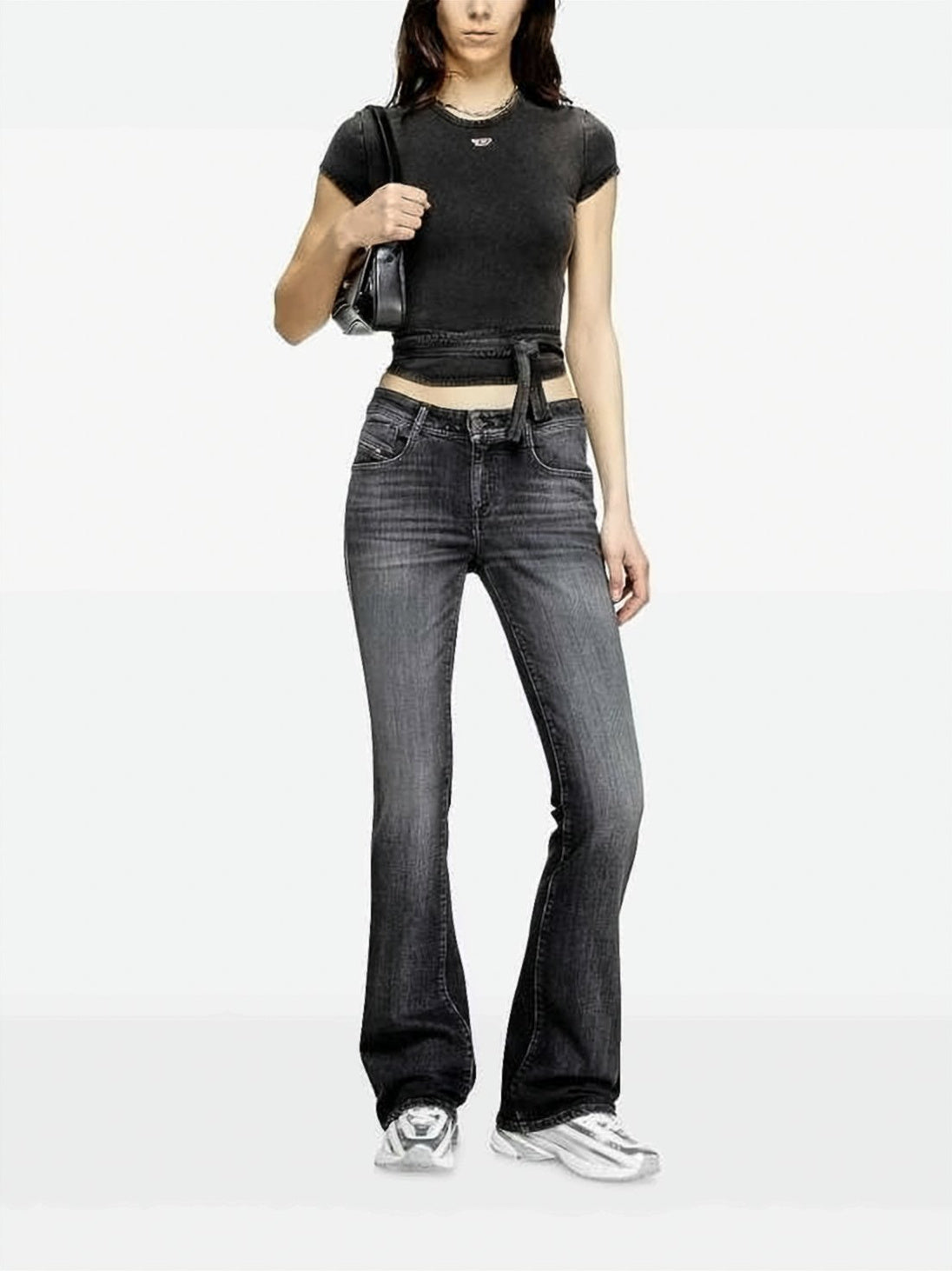 Bootcut Jeans with Faded Black Wash