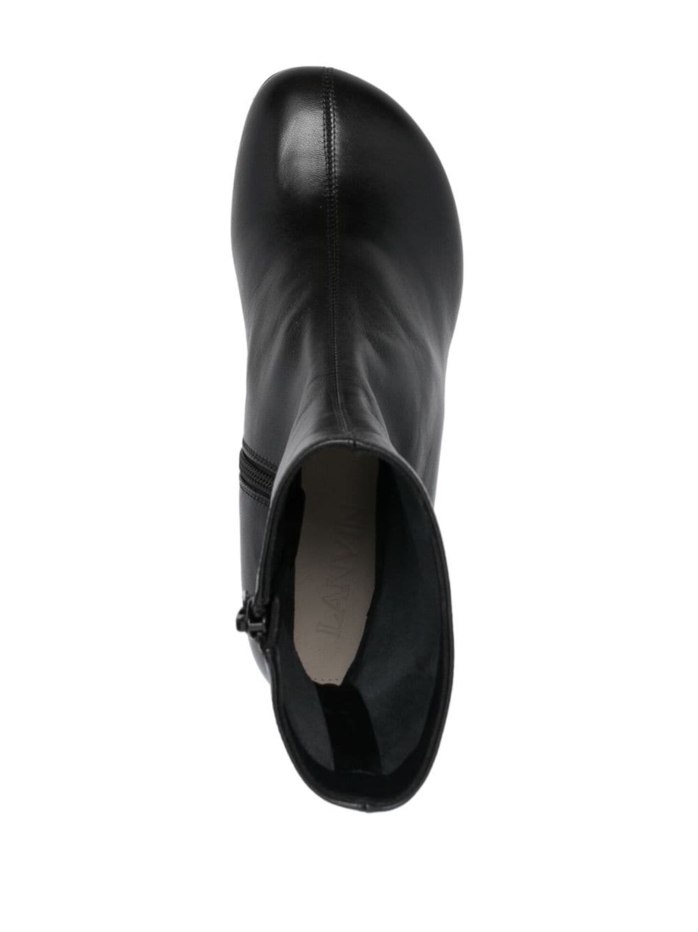 75mm Black Calf Leather Ankle Boots