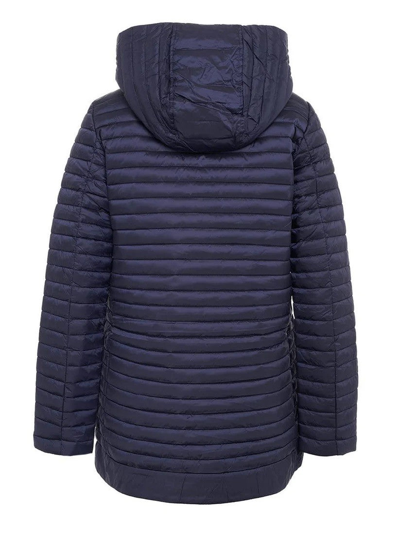Quilted Hooded Jacket With Full-Length Zipper