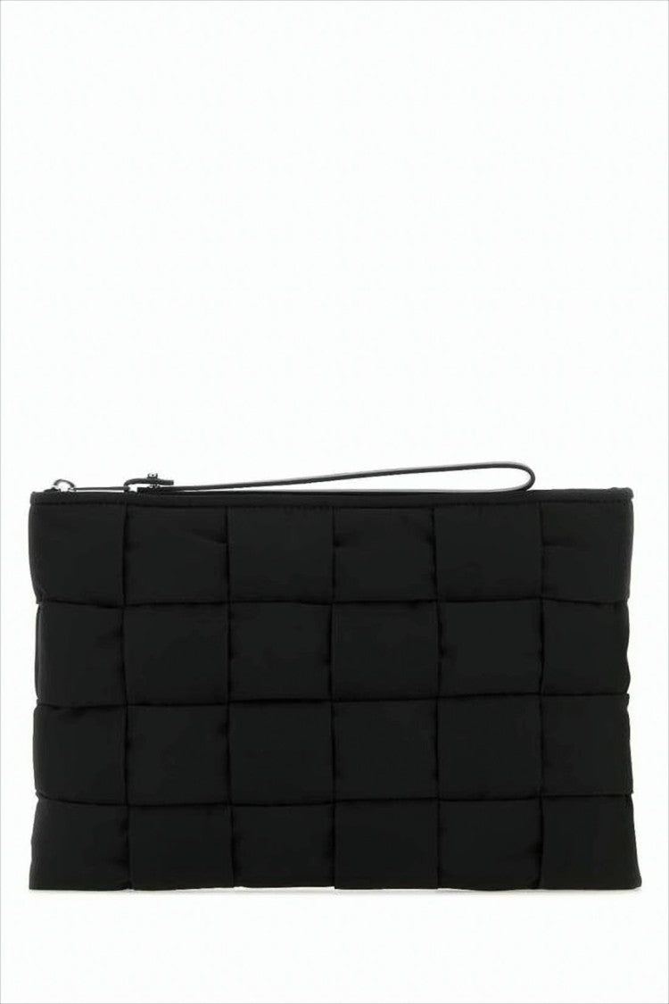 Quilted Rectangular Clutch with Slim Wrist Strap