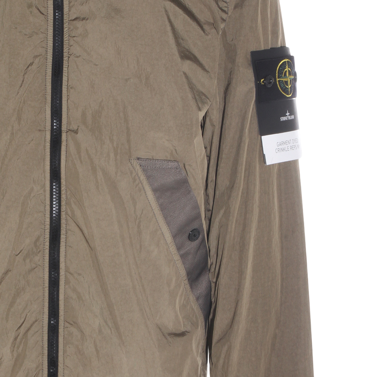 Brown Lightweight Jacket With High Collar And Ribbed Cuffs