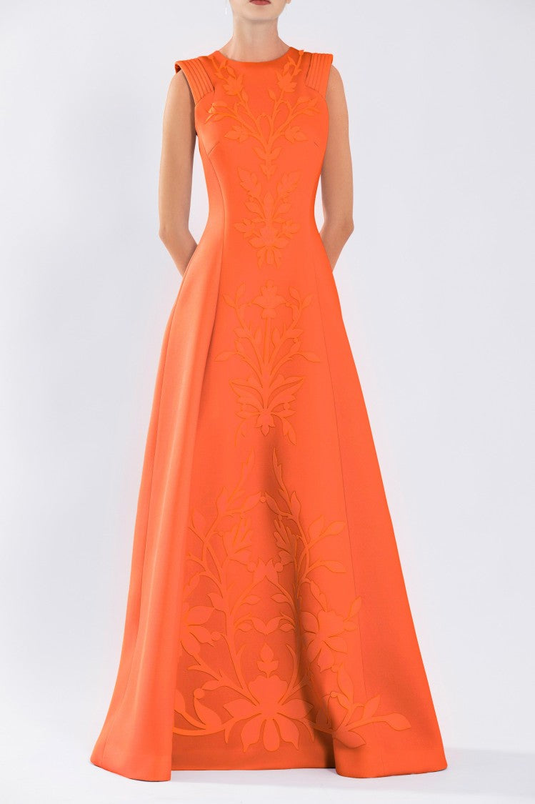 Neoprene Dress With Matching Embroidery