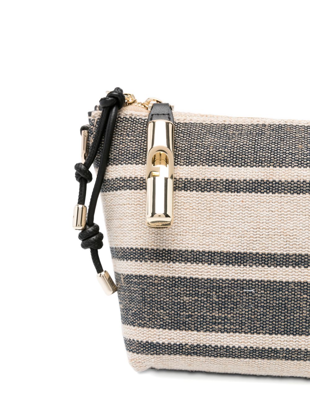 Rectangular Striped Woven Clutch