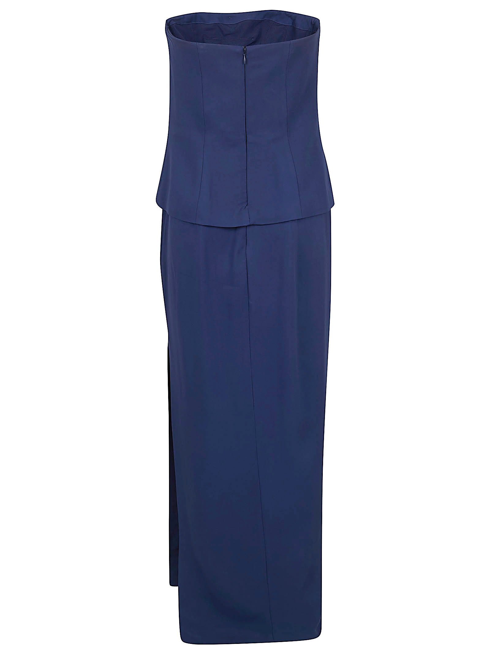 Navy Viscose and Elastane Blend Dress