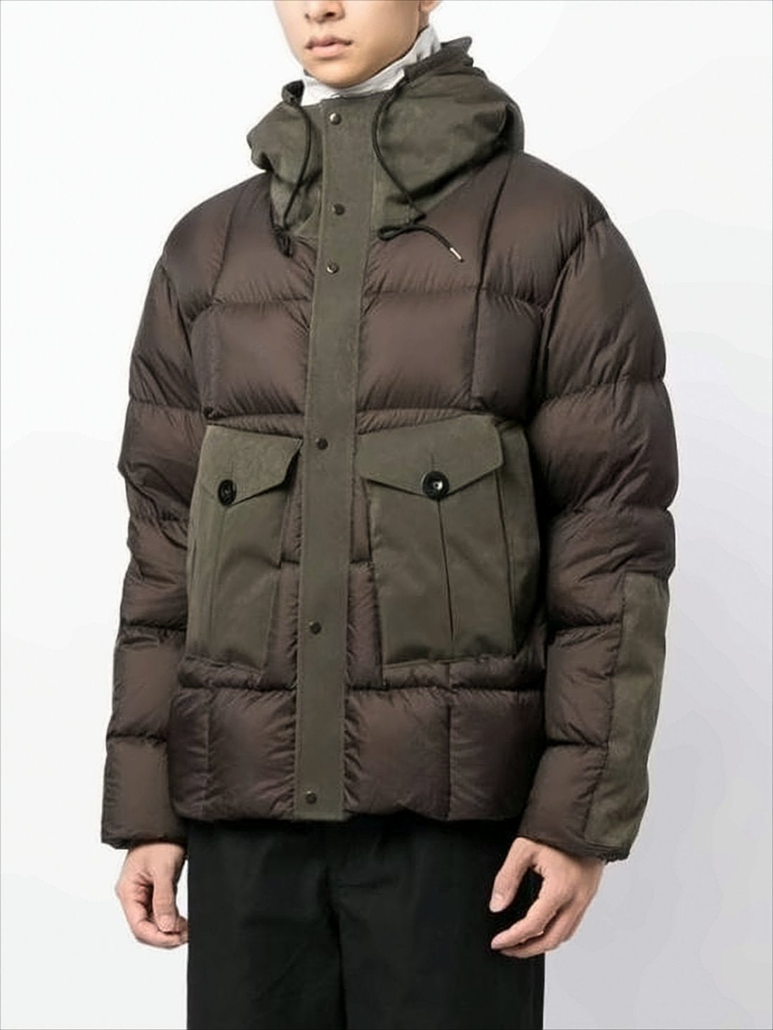 Quilted Brown Down Jacket